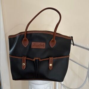 Dooney & Bourke Black and Tan Leather Tote